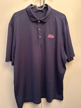Cutter & Buck Navy Polo Ole Miss Rebels NWOT Golf Shirt Size Large